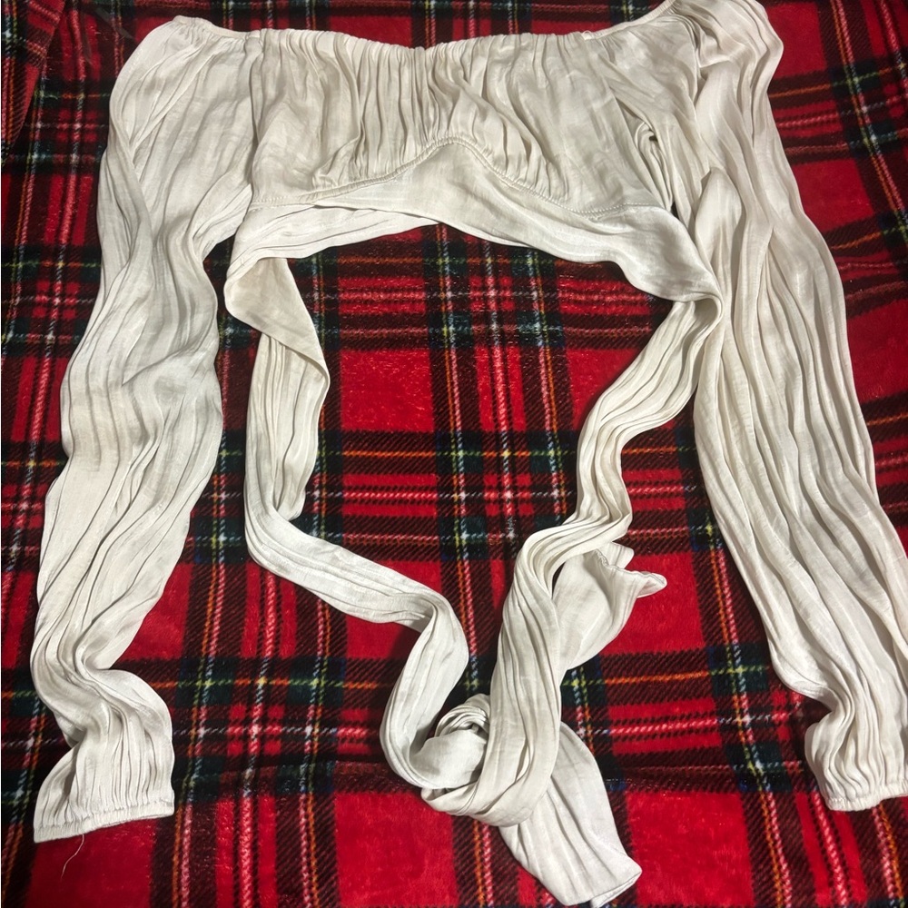 Windsor Ivory Ruched Off-Shoulder Top